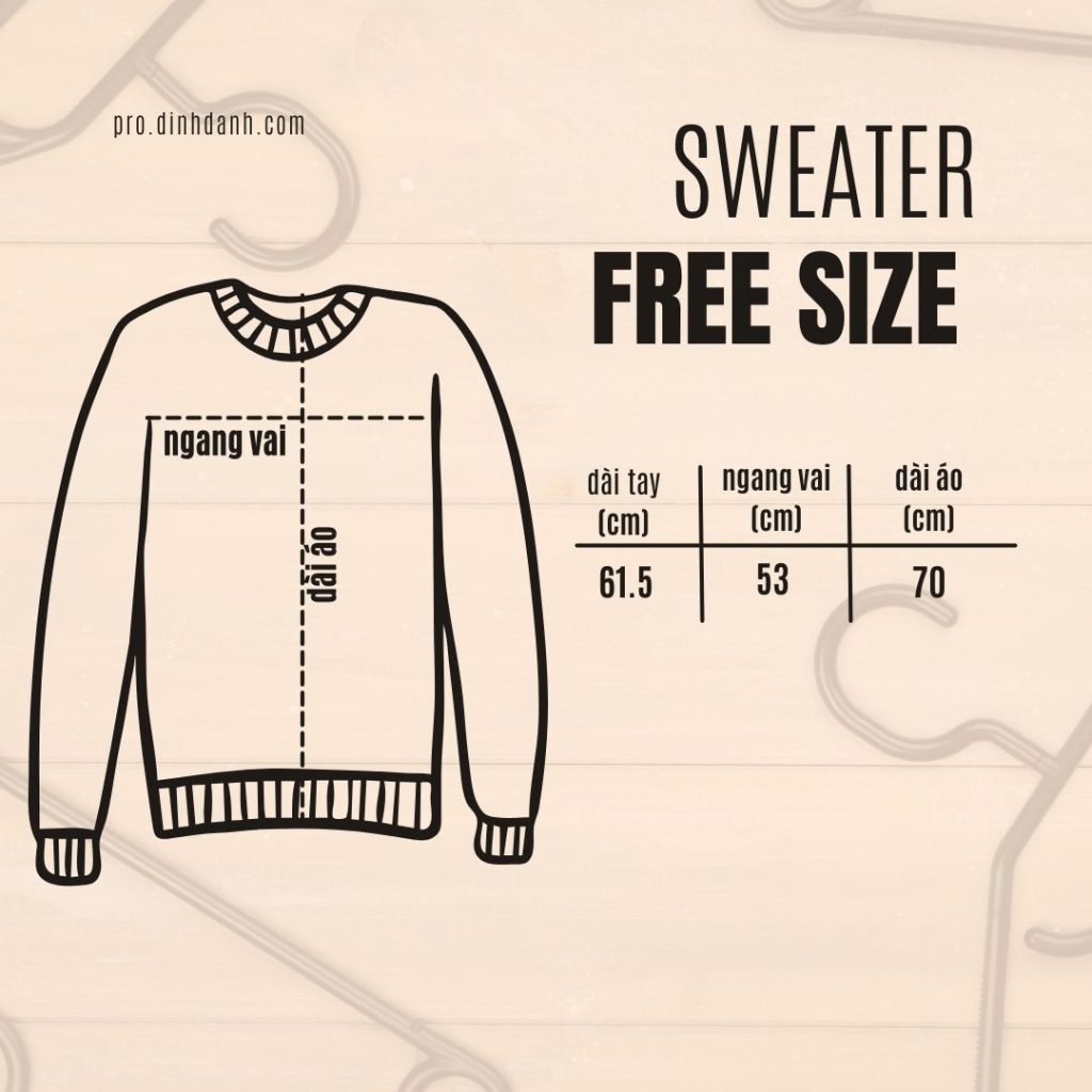 Size áo sweater