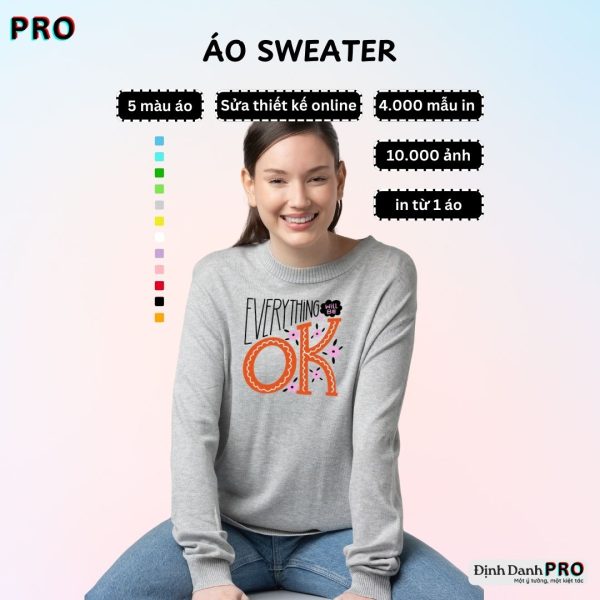 áo sweater unisex - thiết kế online